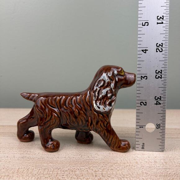 Vintage Ceramic Dog English Irish Setter Cocker Spaniel Brown Animal Figurine - Picture 7 of 9